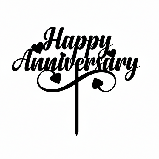 Happy Anniversary Cake Topper - 3D Printed